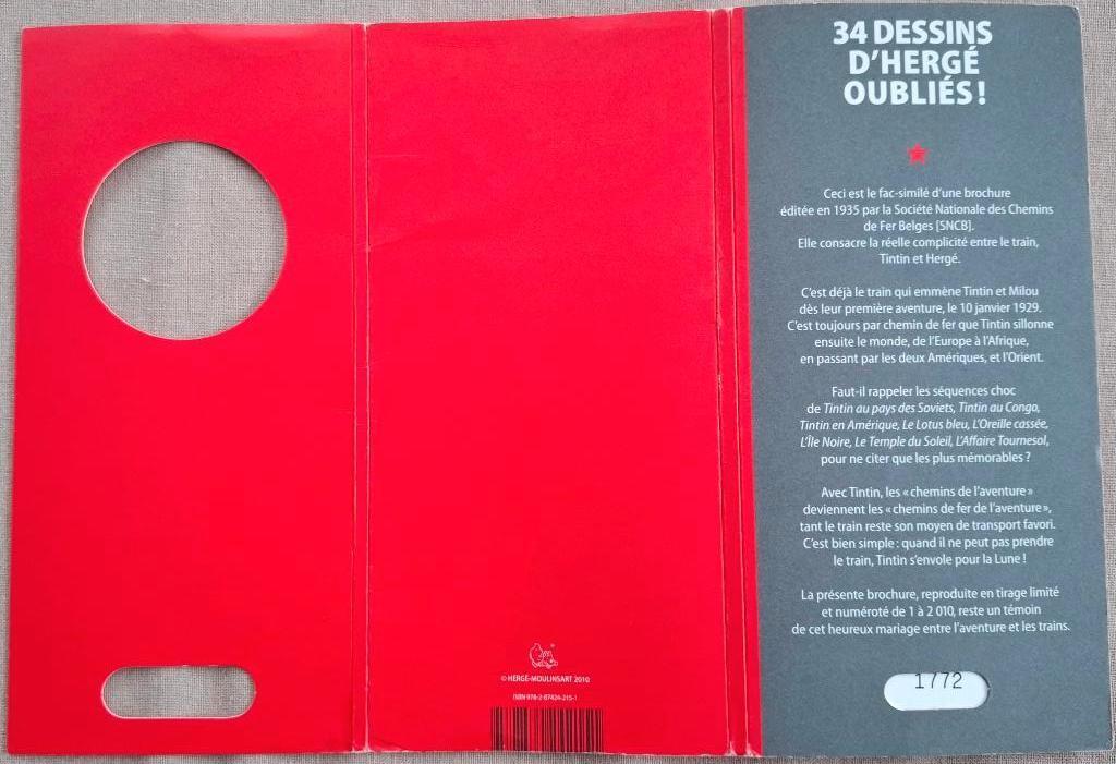 Livret 34 dessins d'Hergé oubliés nr 1772/2010, Enlèvement ou Envoi, Une BD, Utilisé, Hergé