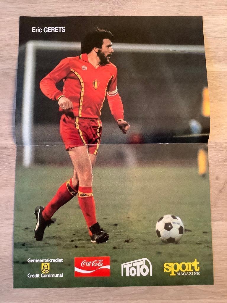 Poster Eric Gerets bij de Rode Duivels, Enlèvement ou Envoi, Comme neuf, Affiche, Image ou Autocollant