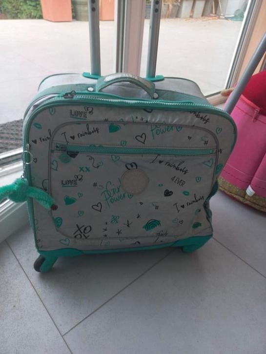 Cartable Kipling à 4 roulettes,vert argenté, Enlèvement, Comme neuf