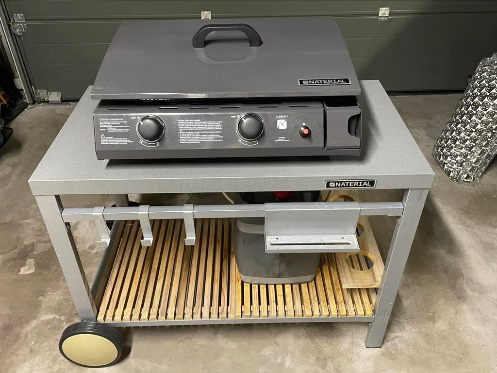 Materiaal Plancha + Naterial serveerplank, Tuin en Terras, Ophalen, Gebruikt, Gas