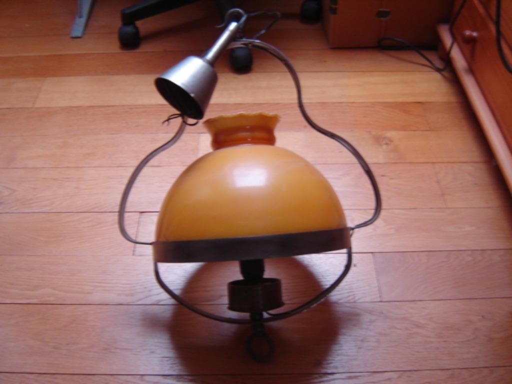 Lustre fer forgé, Enlèvement, Utilisé, Verre, Rustique