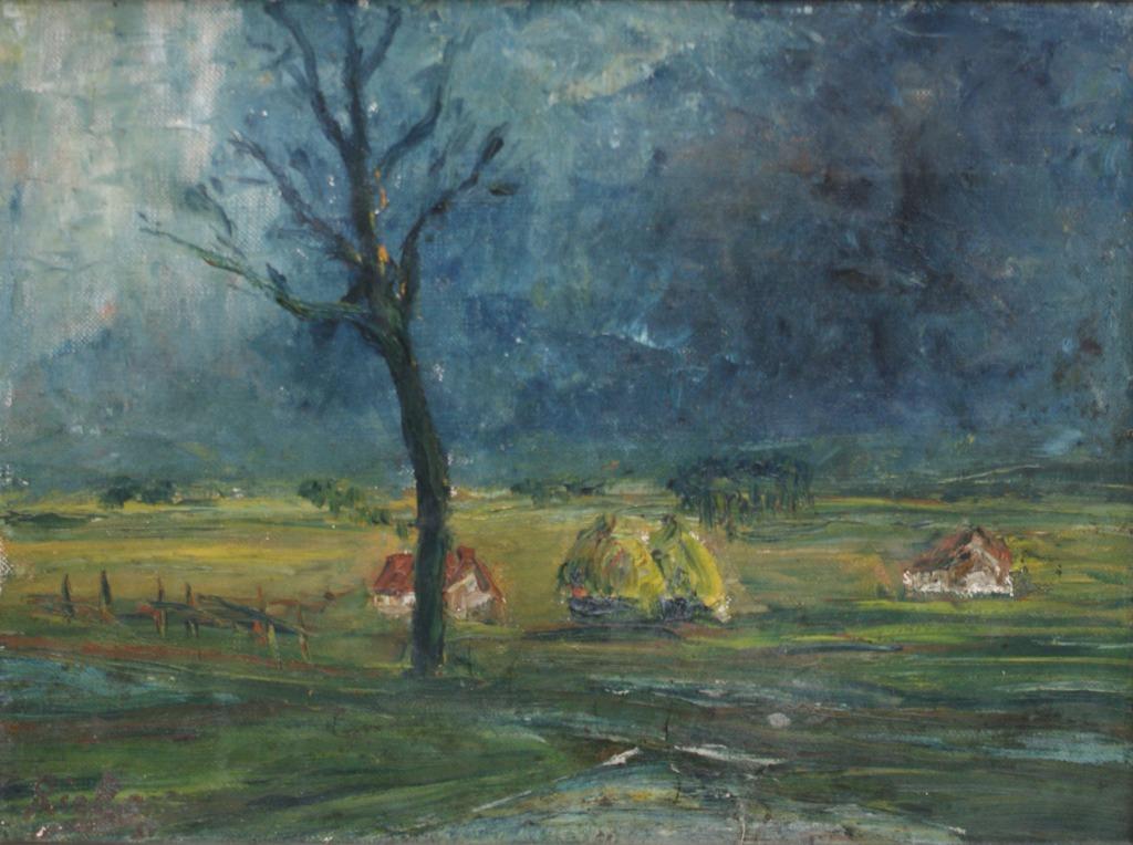 Ric Clotman???: Landschap 1937 58 x 48 cm, Enlèvement ou Envoi