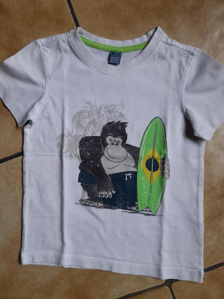 T-shirt, garçon, blanc, manches courtes, taille 104, Garçon, Enlèvement ou Envoi, Chemise ou À manches longues, Dopodopo