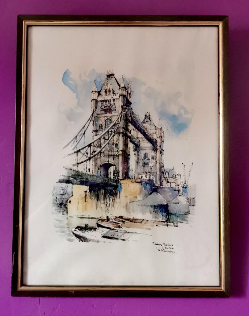 Boeiend meesterwerk van de Tower Bridge in Londen, Antiek en Kunst, Kunst | Etsen en Gravures, Ophalen