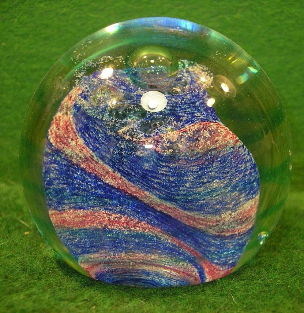 OUDE ZWAVEL/PRESSE-PAPIER "BLAUWE TOURBILLON", Ophalen of Verzenden