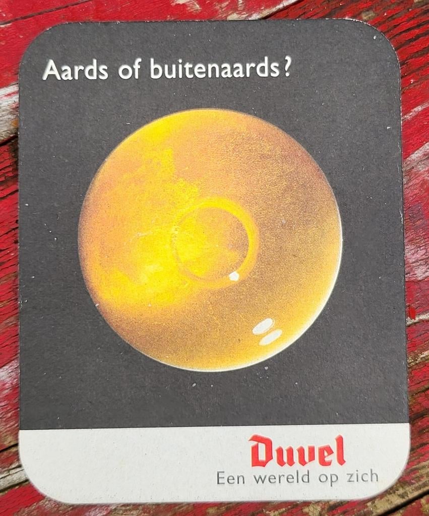Duvel bierkaart Aards of Buitenaards, Ophalen of Verzenden, Duvel