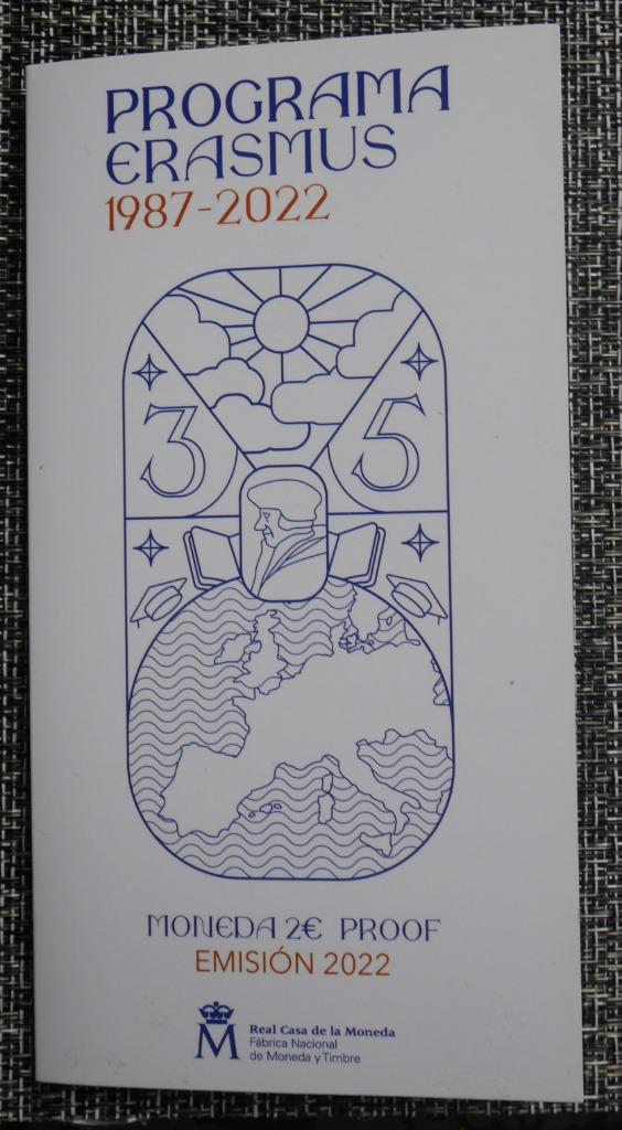 2 euro Spanje 2022 BE Proof Erasmus, Postzegels en Munten, Ophalen of Verzenden, Spanje, 2 euro, Setje