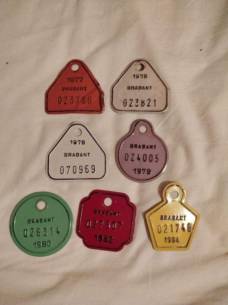 7 Plaques de vélo - Brabant pour 6€, Collections, Rétro, Enlèvement ou Envoi, Autres types