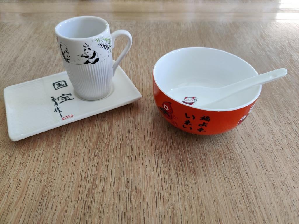 Chinees soepkommetje+ kop en schoteltje, Ophalen of Verzenden, Nieuw
