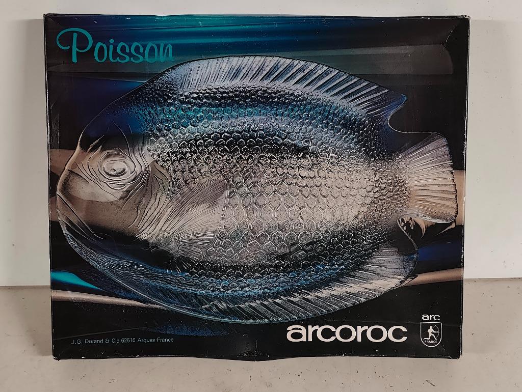 Retro Arcoroc-glazen visschotel 'Poisson' uit de jaren 70, Ophalen of Verzenden, Huis en Inrichting