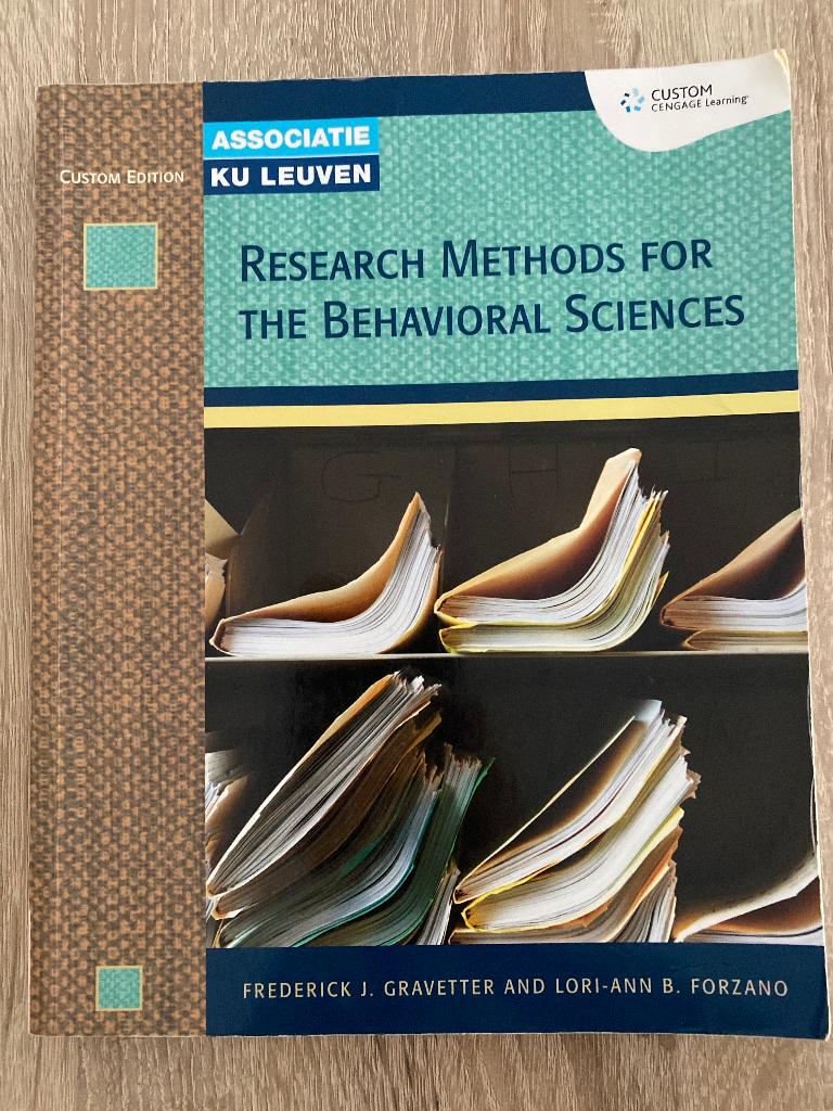 Research Methods for the Behavioral Sciences Custom Edition, Boeken, Associatie KULeuven, Overige onderwerpen, Ophalen, Gelezen