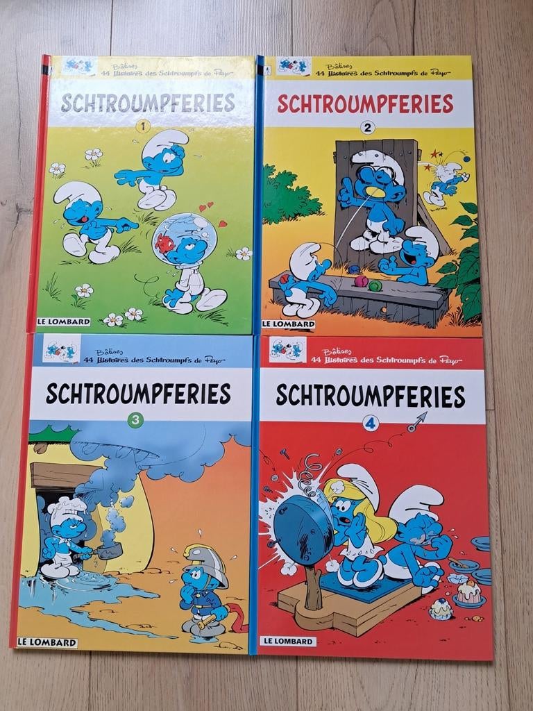 Lot de 4 BD "Schtroumpferies" (2 en édition originale), Livres, Peyo, Plusieurs BD, Enlèvement ou Envoi, Utilisé