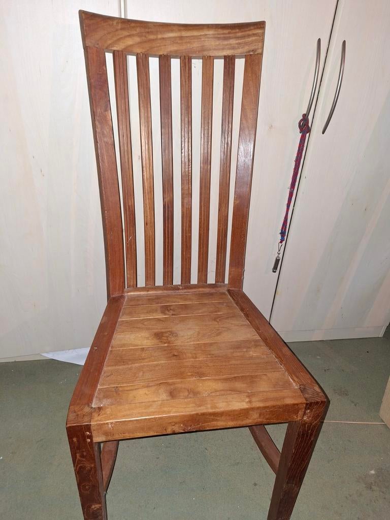Teak eetkamerstoelen (7+1), Ophalen