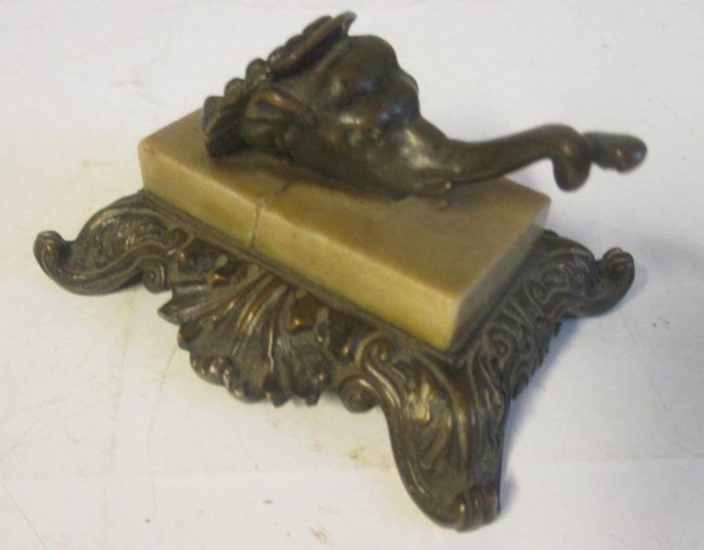 Cornucopia vaas onderstel met olifant op marmer, Antiek en Kunst, Curiosa en Brocante, Verzenden