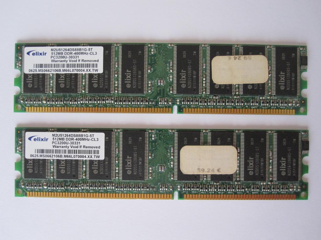 Barette mémoire pour ordinateur, Enlèvement ou Envoi, DDR, 1 GB ou moins, Utilisé