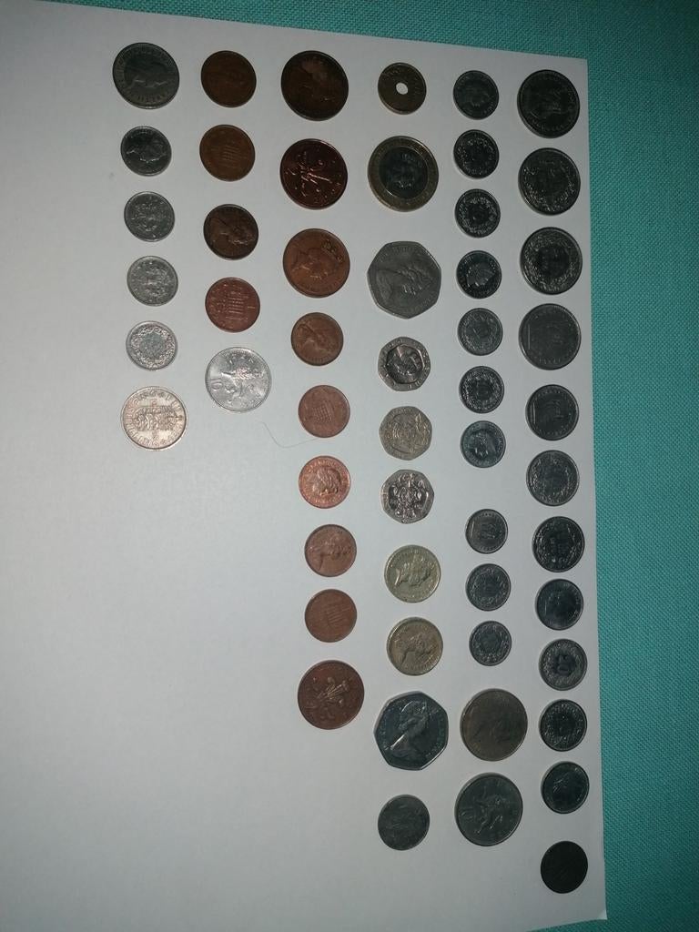 Lot munten verschillende landen., Postzegels en Munten, Munten | België, Ophalen