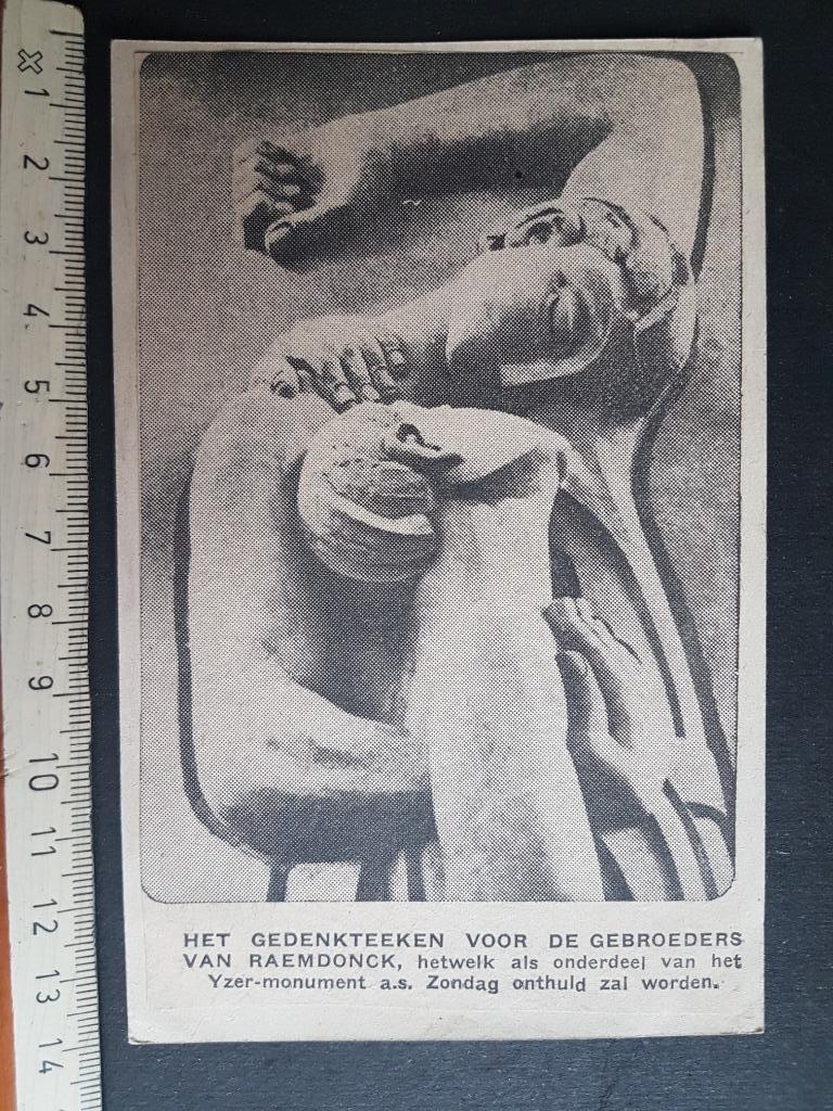 Knipsel op postkaart: Diksmuide Ijzertoren Van Raemdonck, Collections, Objets militaires | Général, Armée de terre, Envoi