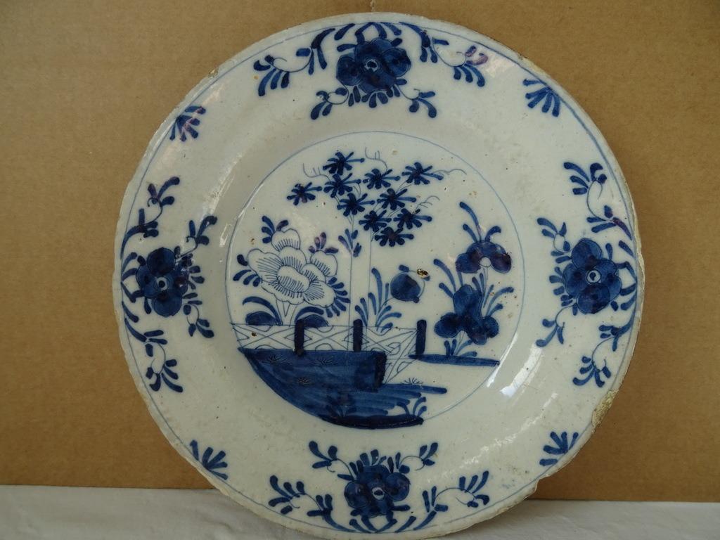 18e eeuw antiek Delfts blauw bord sierbord Delfts blauw 1750, Ophalen of Verzenden
