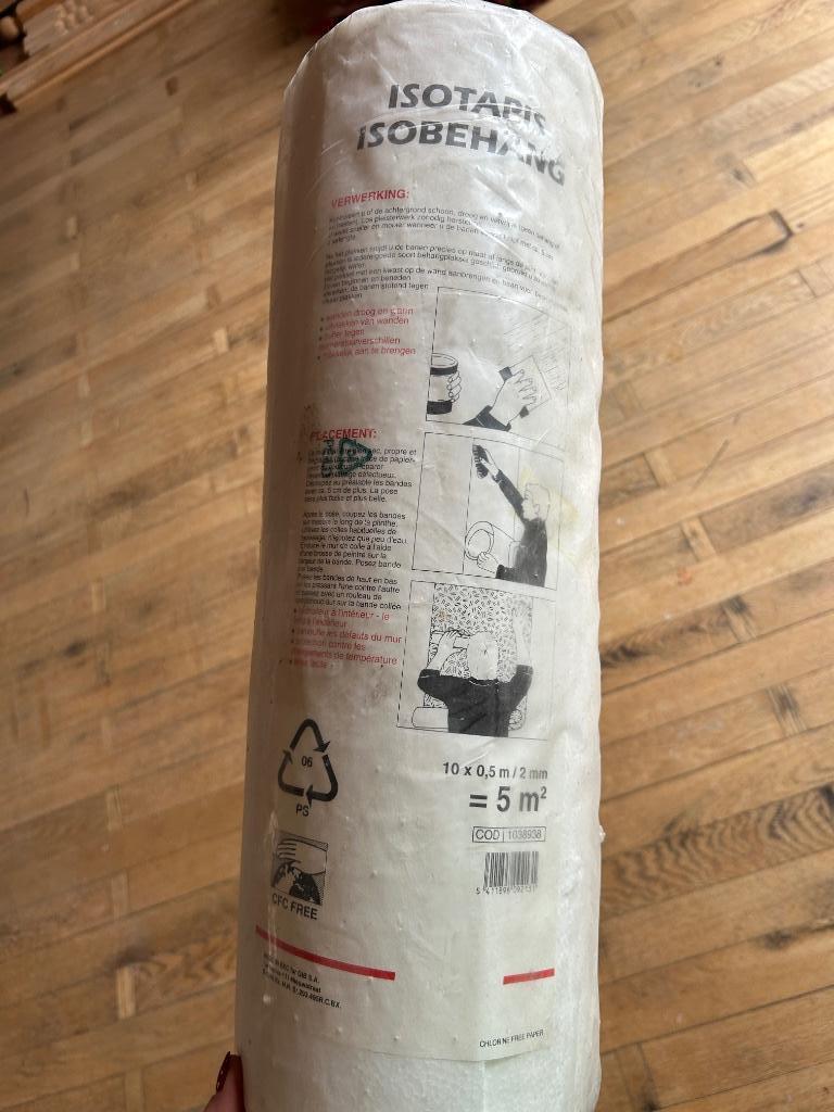 Rouleau de papier peint ISO, Enlèvement, Moins de 10 m², Blanc