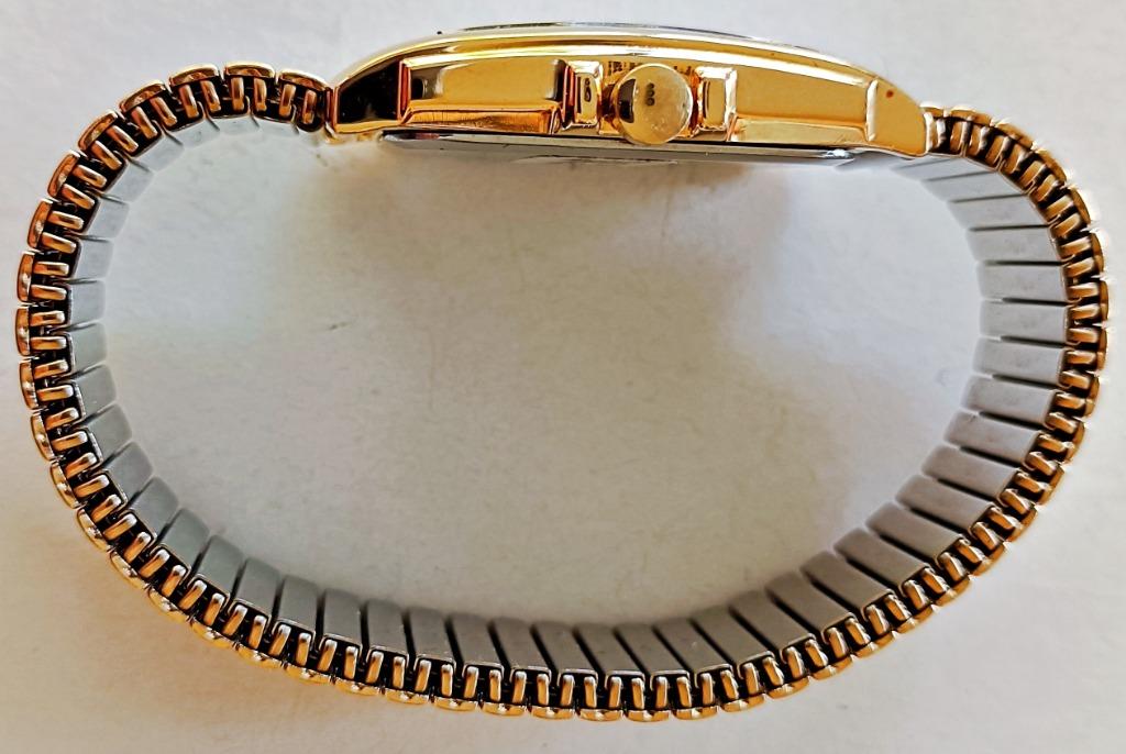 Montre homme RODANIA quartz plaqué or rectang., brac. ext., Enlèvement ou Envoi, Comme neuf