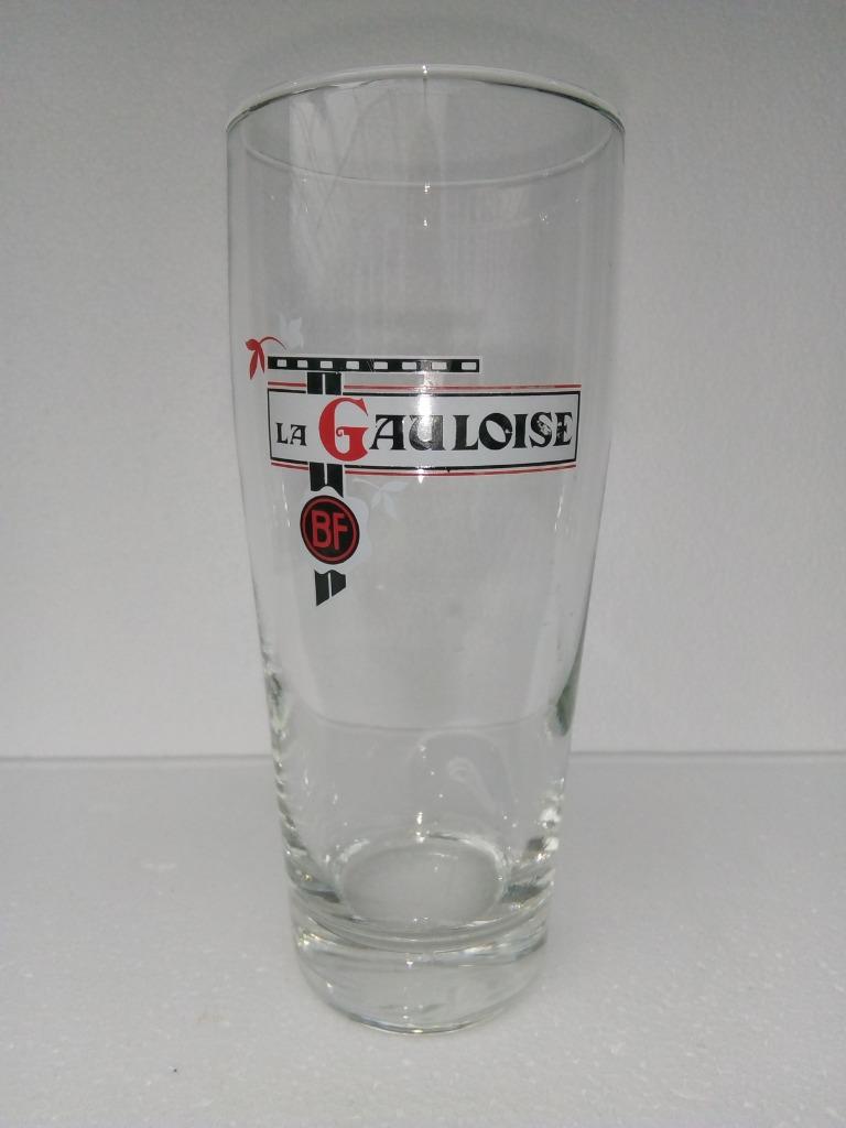 Oud glad LA GAULOISE bierglas 25cl, Ophalen of Verzenden, Zo goed als nieuw, Glas of Glazen, Overige merken