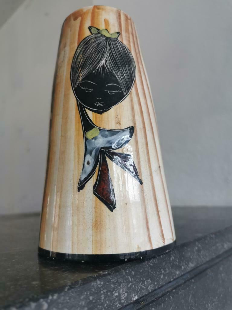 Vase keramiek made in italy 18 cm, Antiek en Kunst, Ophalen of Verzenden