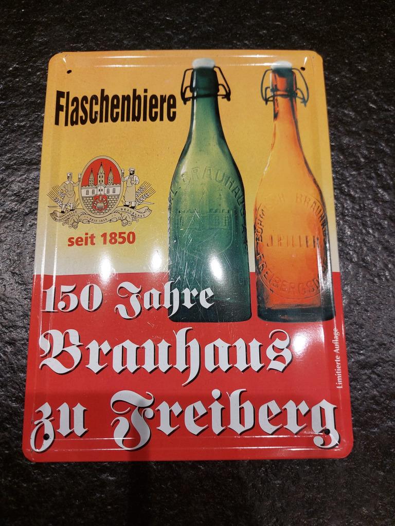 Metalen plaat Brauhaus zu Freiberg, Enlèvement ou Envoi, Neuf, Panneau, Plaque ou Plaquette publicitaire, Autres marques
