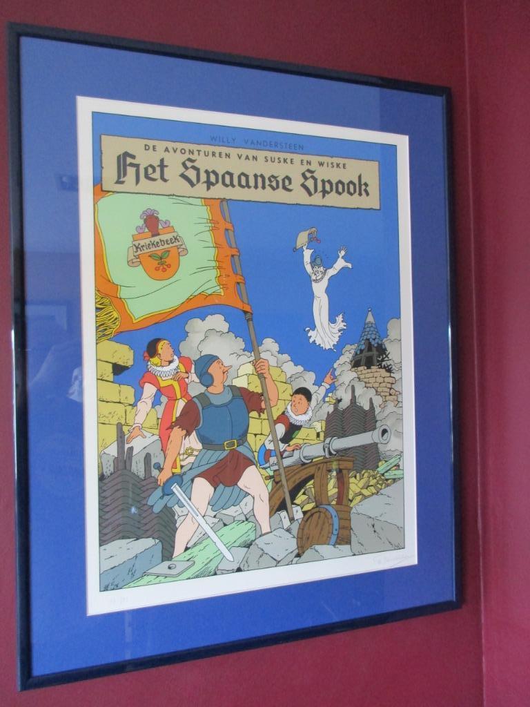 Zeefdruk 'Het Spaanse Spook"' Gesigneerd W. Vandersteen, Antiek en Kunst, Kunst | Litho's en Zeefdrukken, Ophalen