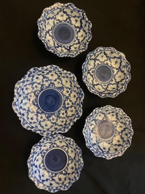 5 Blauwe tapas kommetjes ALS NIEUW, Huis en Inrichting, Blond Amsterdam, Keramiek, Ophalen of Verzenden, Zo goed als nieuw