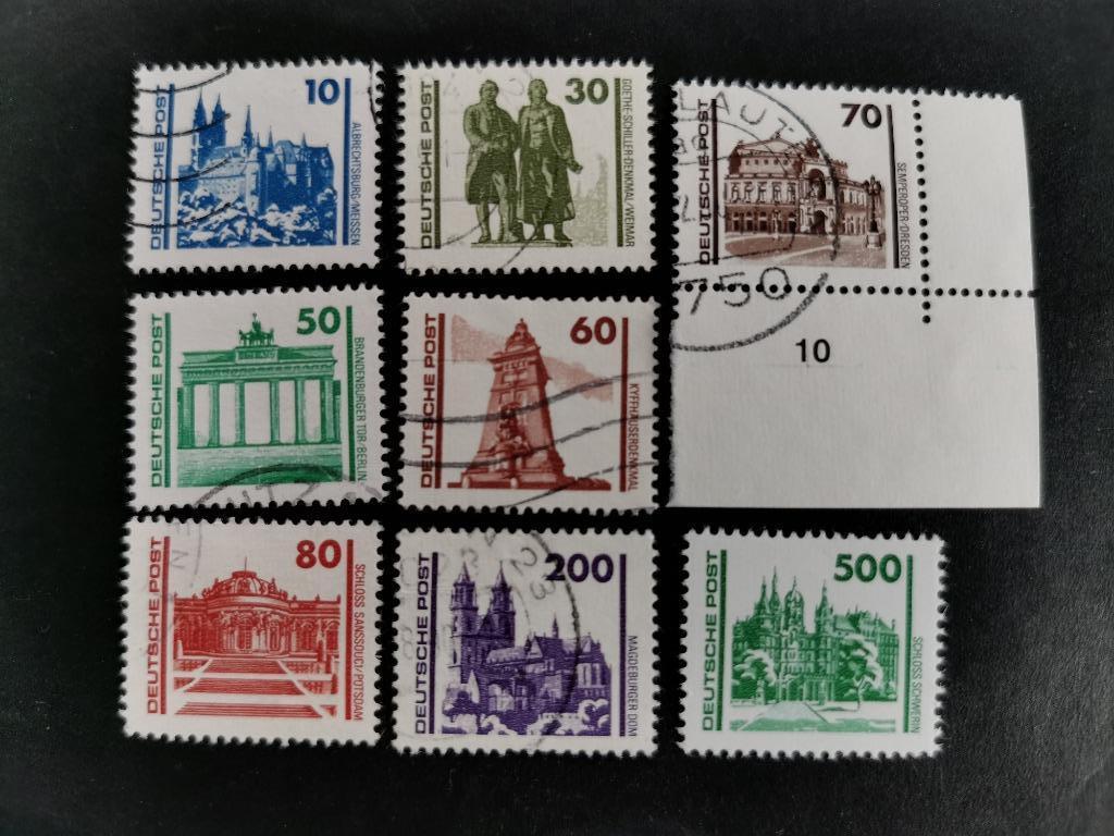 DDR 1990 - monumenten en gebouwen, Ophalen of Verzenden, DDR, Gestempeld