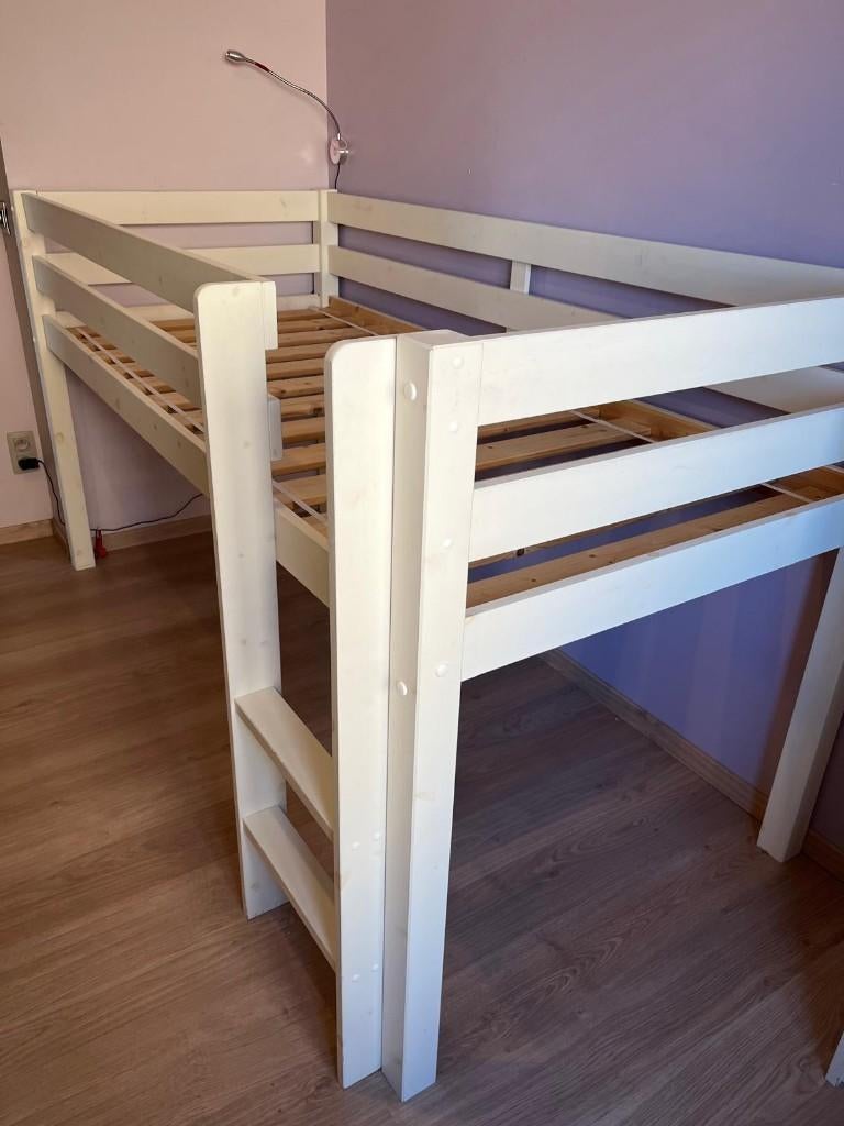 Halfhoogslaper wit, Enlèvement, Utilisé, Lit mi-hauteur mezzanine