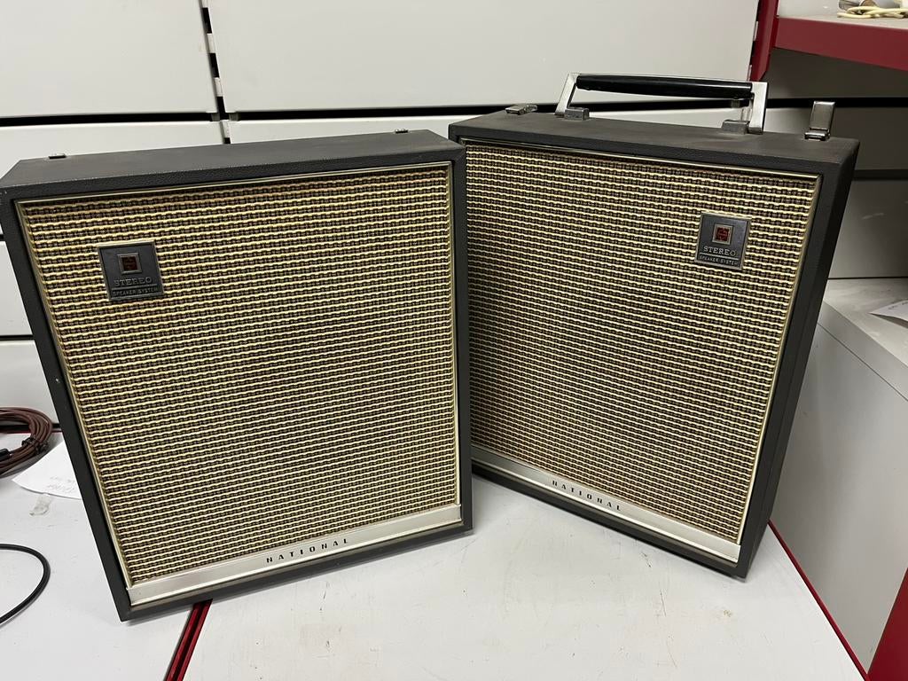Paar vintage luidsprekers National RP-8033 - vintage 60/70, Audio, Tv en Foto, Luidsprekerboxen, Ophalen, Gebruikt