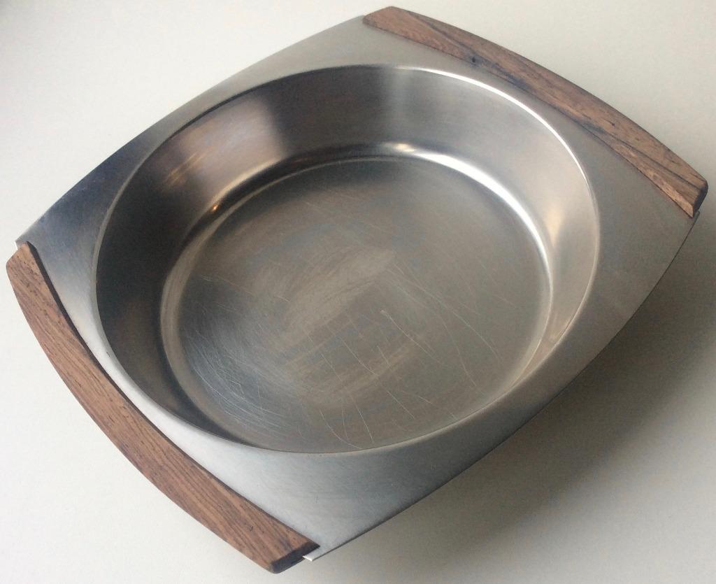 Vintage Deense slaschaal uit de jaren 70, Ophalen of Verzenden, Gebruikt, Inox, Overige typen