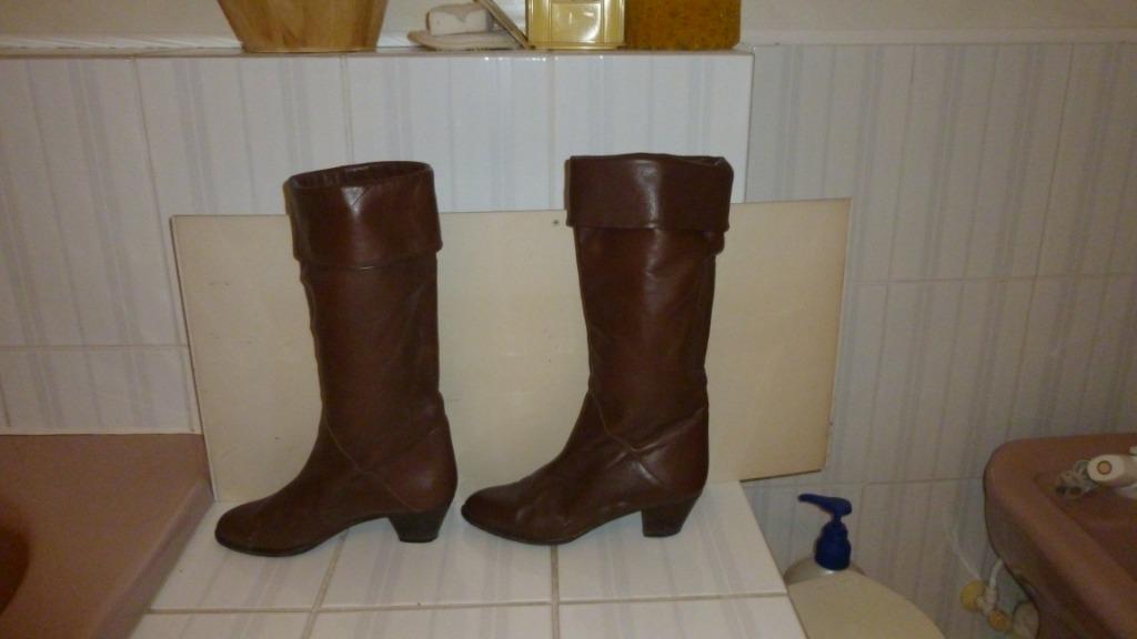 DAMESLAARS LEDER 36, Ophalen, Hoge laarzen, Bruin, Zo goed als nieuw