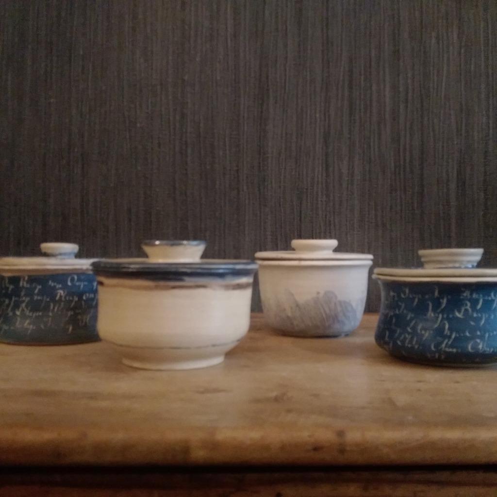 Franse Waterhoudende keramische botervlootjes.Handmade!!!, Antiek en Kunst, Verzenden