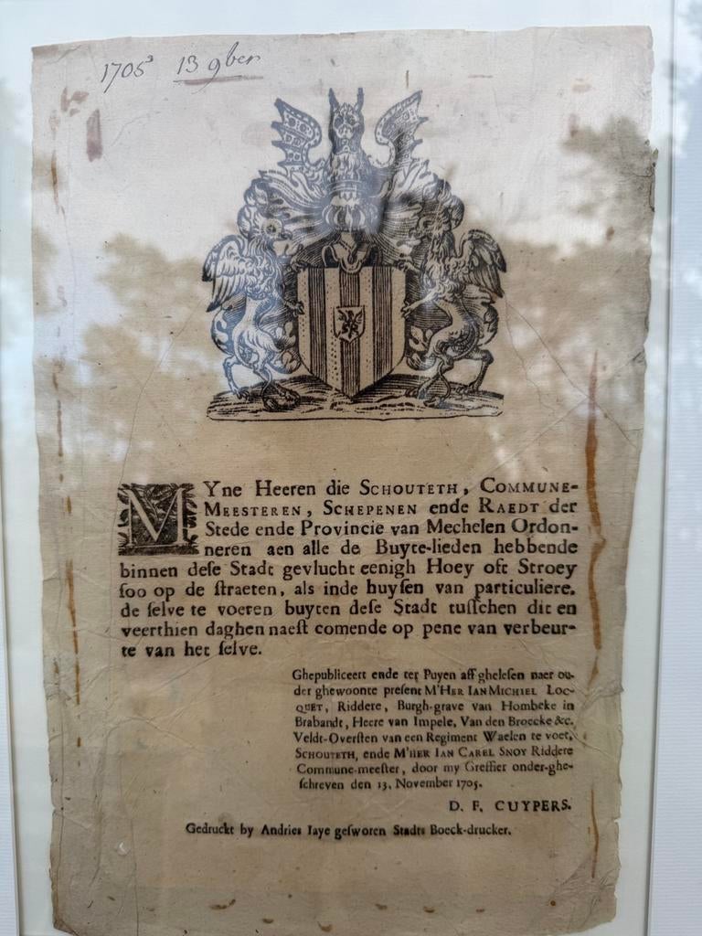 Affiche 1705, « Le foin et la paille en temps de guerre », Enlèvement ou Envoi