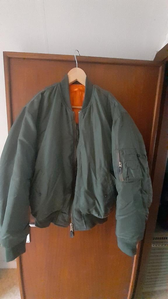 Groene bomberjas, Kleding | Heren, Jassen | Winter, Ophalen, Zo goed als nieuw, Maat 48/50 (M)