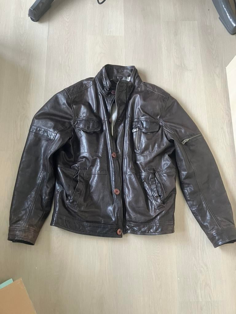 Veste en cuir/cuir Milestone marron - homme/homme, Motos, Seconde main, Enlèvement ou Envoi, Milestone, Manteau | cuir