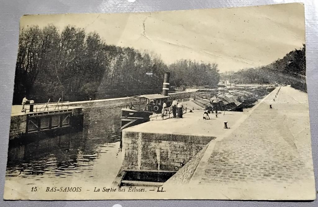 Ansichtkaart gefrankeerd 4 augustus 1939 Bas-Samois Ecluse, 1920 tot 1940, Gelopen, Frankrijk