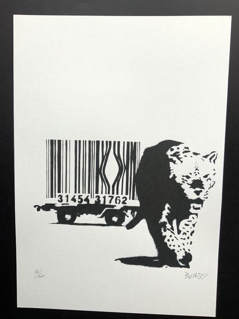 Banksy,barcode leopard, litho 35 X 50 cm, Enlèvement ou Envoi