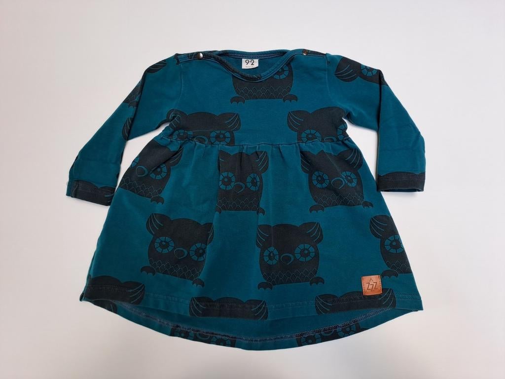 Robe hibou à manches longues Turquoise t 92, ZZZ, Robe ou Jupe, Enlèvement ou Envoi, Comme neuf