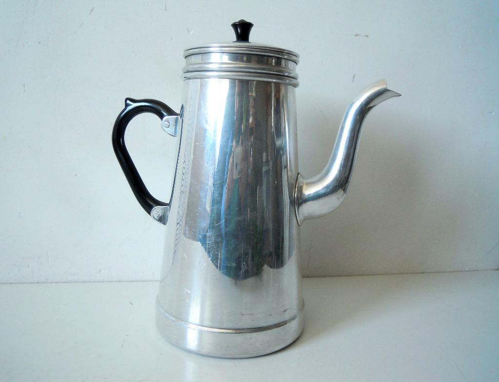 Aluminium koffiekan met bakelieten handvat, Ophalen of Verzenden
