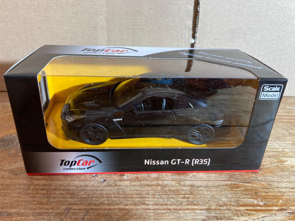 Nissan GT-R R35 Zwart 1:43 Top Collection Skyline, Enlèvement ou Envoi, Neuf, Voitures