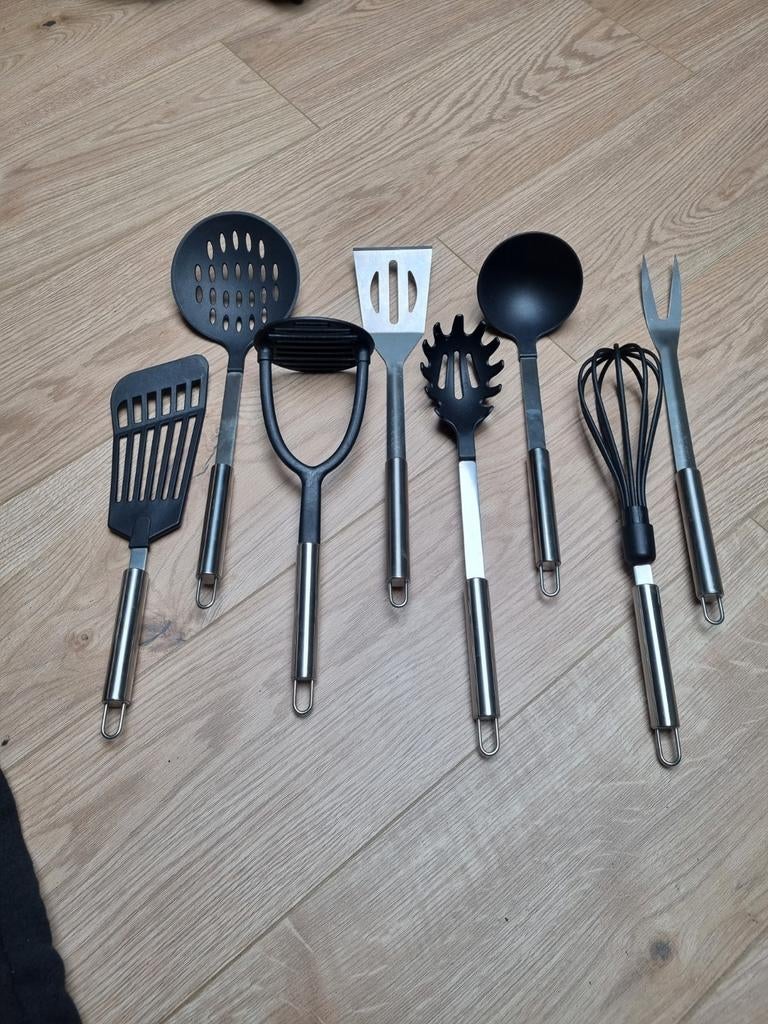 8 delige keukenset, Huis en Inrichting, Ophalen, Kunststof, Zo goed als nieuw, Vaatwasserbestendig
