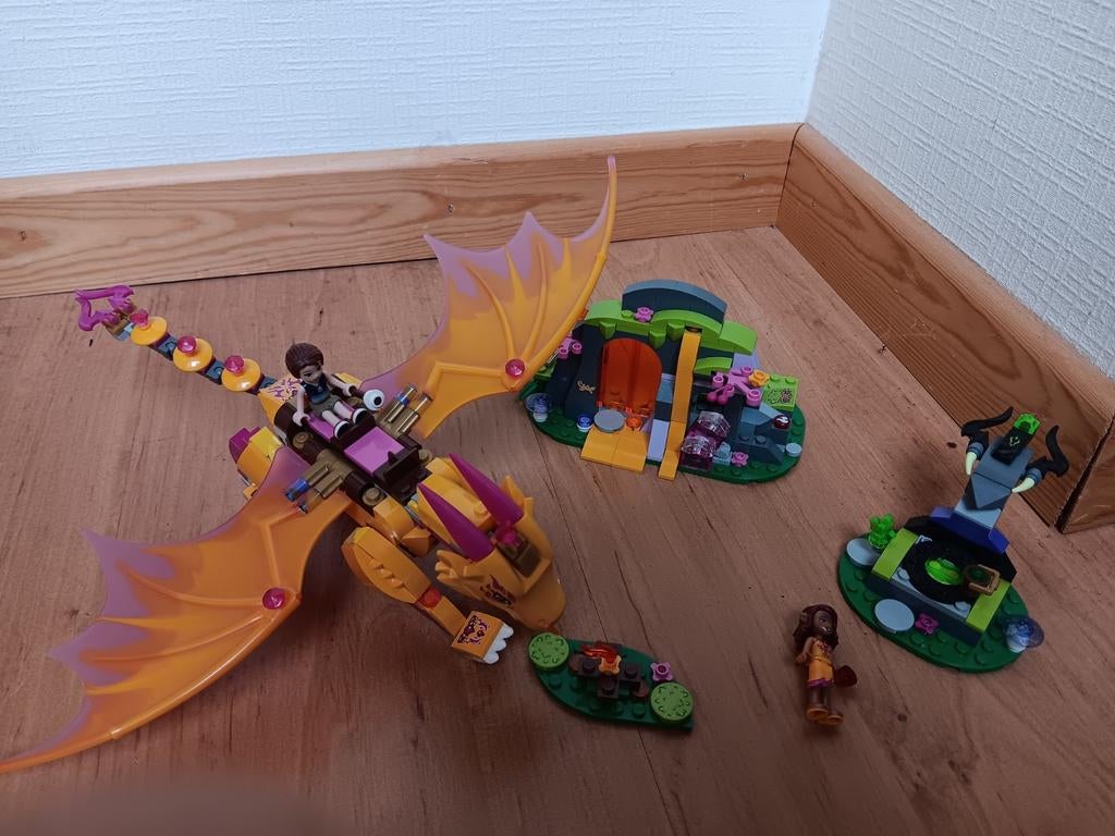 Lego Elves 41175 lava grot met vuur draak, Ophalen, Zo goed als nieuw, Lego