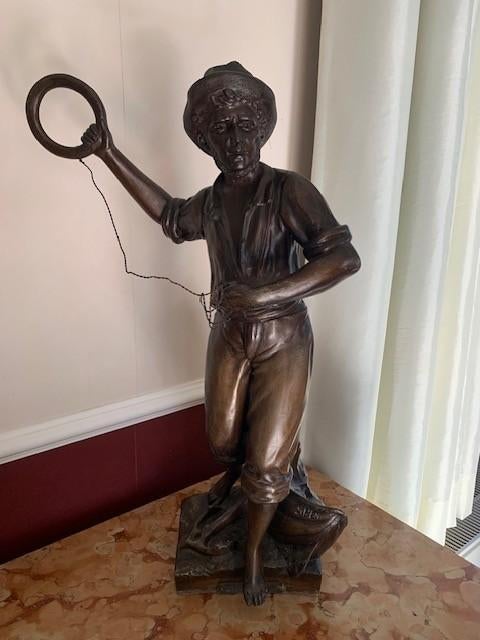 sculpture ancienne 'Le Sauveteur' signée P. Bobbias, Antiquités & Art, Enlèvement