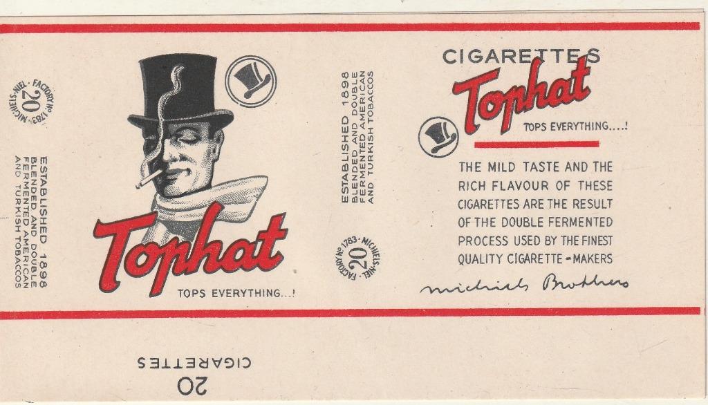 lot de 50 pièces de cigarettes blanches Tophat des années 19, Envoi, Comme neuf, Boite à tabac ou Emballage
