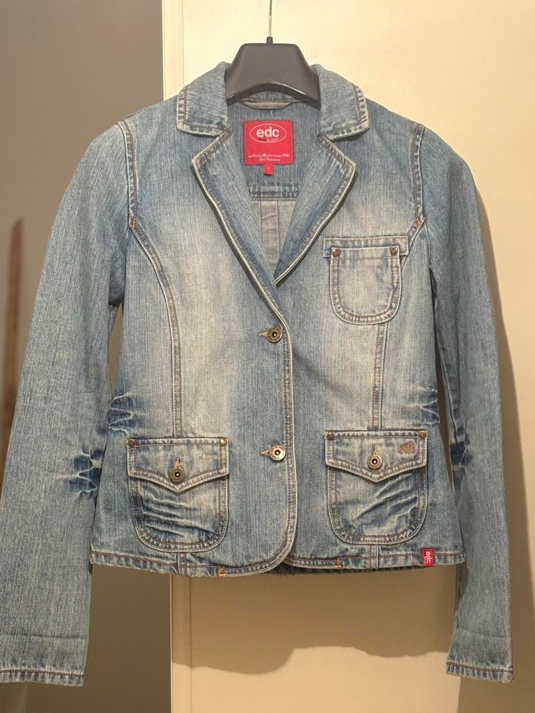 Mooi jeans/blazer jasje van edc by esprit (XL)., Ophalen of Verzenden, Zo goed als nieuw, Maat 46/48 (XL) of groter, Blauw