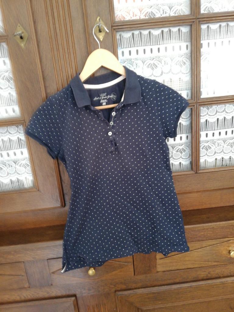 Polo dame H&M. Bleu marine et blanc. Taille S., Enlèvement ou Envoi, Comme neuf, Bleu
