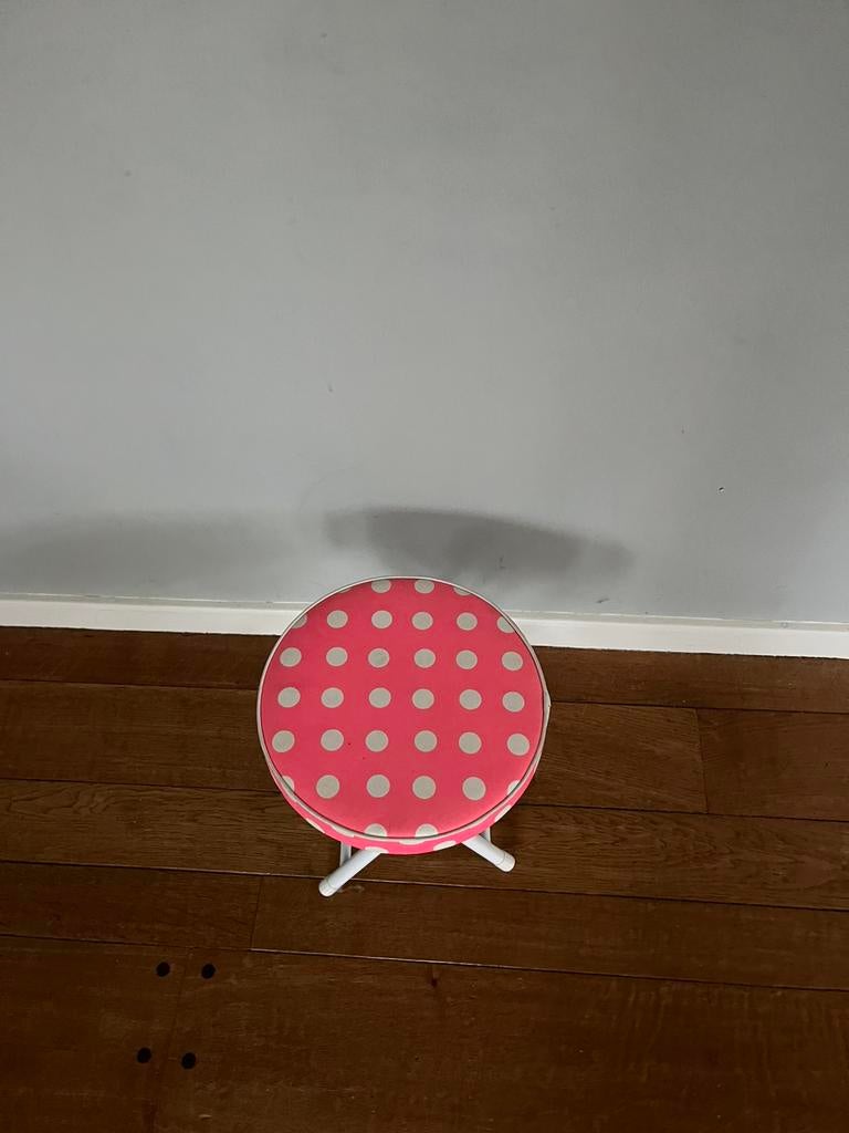 Kinderkrukje / opvouwbaar stoeltje – roze met witte stippen, Enlèvement, Comme neuf